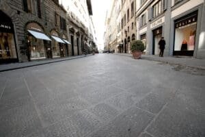 Bucine Bluestone Pavers Flamed and Picked Plazas Tornabuoni Florence Italy